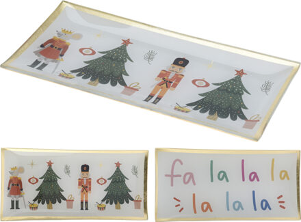 Home & Styling Bordje kerst glas 10x21cm met tekst wit