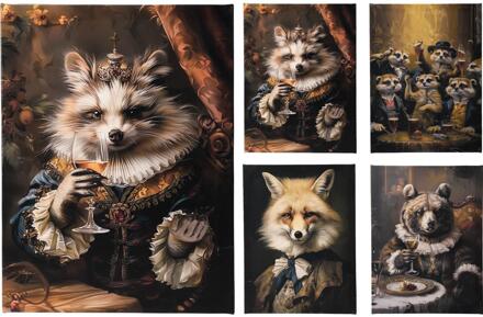 Home & Styling Canvas schilderij dieren bruin