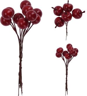 Home & Styling Deco stekers appel of bessen 14x14x5cm rood