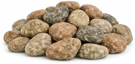 Home & Styling decoratie stenen - 3x - 650ml - groot - beige mix - hobby steentjes