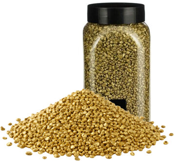 Home & Styling decoratie stenen/granulaat - 3x - 650ml - goud - hobby steentjes