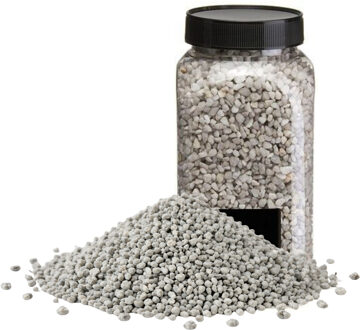 Home & Styling decoratie stenen/granulaat - 4x - 650ml - lichtgrijs - hobby steentjes