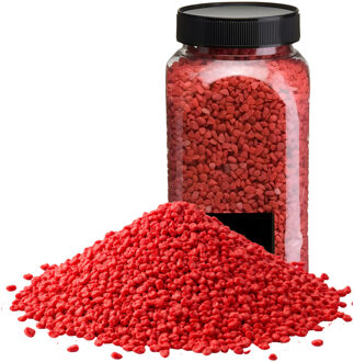 Home & Styling decoratie stenen/granulaat - 4x - 650ml - rood - hobby steentjes