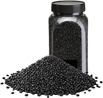Home & Styling decoratie stenen/granulaat - 5x - 650ml - zwart - hobby steentjes