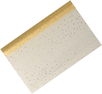 Home & Styling Decoratie stof/tafelloper - goud - pailletten - 38,5 x 200 cm Goudkleurig