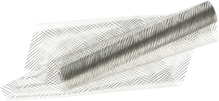 Home & Styling decoratie stof/tafelloper - zilver -strepen 30 x 500 cm - polyester Goudkleurig