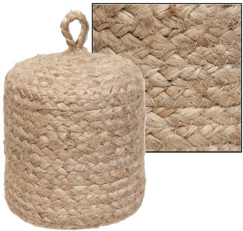 Home & Styling Deurstopper - 1 kilo - beige stof - jute gewicht - 14.5 cm - deurstop