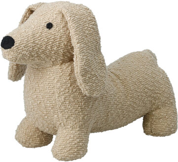 Home & Styling Deurstopper - Teckel hondje - beige - polyester - 34 cm