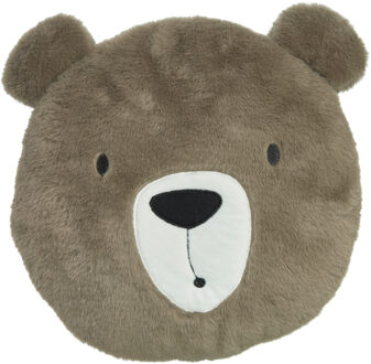 Home & Styling Dieren sierkussen kinderkamer - beer - bruin - 30 cm - polyester