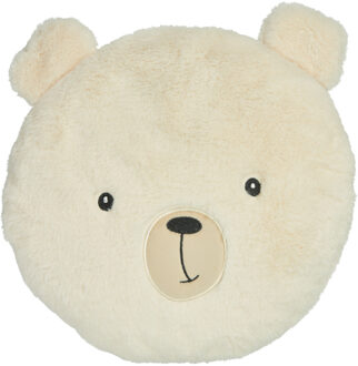 Home & Styling Dieren sierkussen kinderkamer - ijsbeer - wit - 30 cm - polyester
