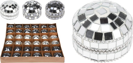 Home & Styling Doosje met spiegelglas 45mm zilver