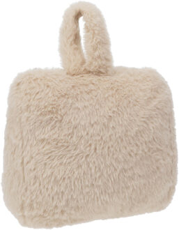 Home & Styling Fake Fur Deurstopper - 1 kg - beige - stof - gewicht - 7 x 17 cm - deurstop