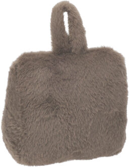 Home & Styling Fake Fur Deurstopper - 1 kg - grijs - stof - gewicht - 7 x 17 cm - deurstop