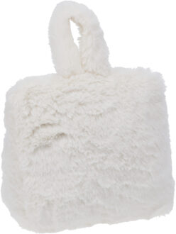 Home & Styling Fake Fur Deurstopper - 1 kg - wit - stof - gewicht - 7 x 17 cm - deurstop