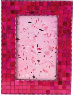 Home & Styling Fotolijst 20x15cm met spiegelmozaiëk roze