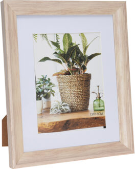 Home & Styling fotolijstje - kunststof - hout look - voor foto 13 x 18 cm - 29 x 24 cm