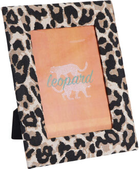 Home & Styling Fotolijstje luipaardprint - stof - foto van 10 x 15 cm