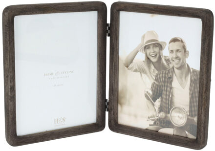Home & Styling Fotolijstjes voor een dubbele foto - mango hout - foto frame - staand