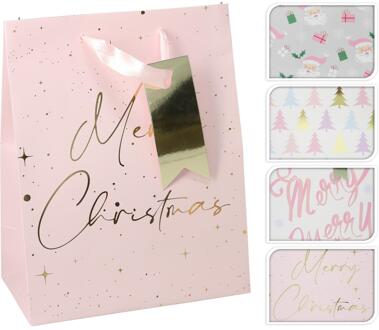 Home & Styling Geschenktas kerst M roze