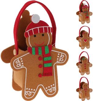 Home & Styling Geschenktas vilt peperkoek 15cm bruin