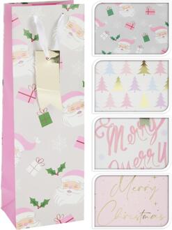 Home & Styling Geschenktas voor fles kerst verschillende