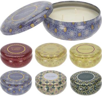 Home & Styling Geurkaars in blik 13,5x10,9cm verschillende