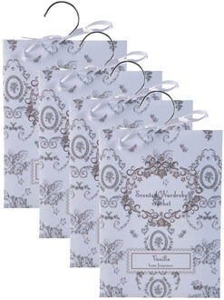 Home & Styling Geurzakjes Vanille geur - 6x - met ophanghaak - geurkaartjes/luchtverfrisser