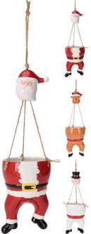 Home & Styling Hangbloempot kerst 57cm 3 assorti rood