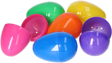 Home & Styling Hobby kunststof paaseieren - 8 cm - 6x stuks - kleurenmix - Paasdecoraties