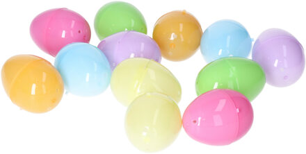 Home & Styling Hobby plastic paaseieren 5.5 cm - 12x stuks - kleurenmix - Paasdecoraties