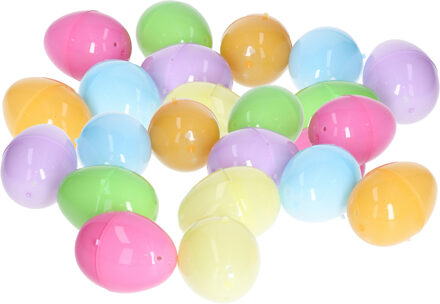 Home & Styling Hobby plastic paaseieren 5.5 cm - 24x stuks - kleurenmix - Paasdecoraties