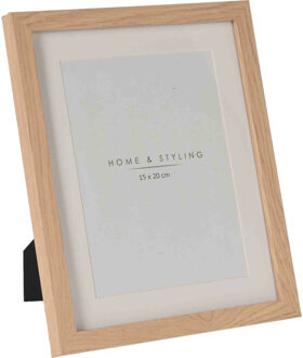 Home & Styling Houten fotolijst geschikt voor een foto van 15 x 20 cm - Fotolijsten Bruin