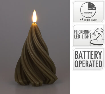 Home & Styling Kaars LED boom gedraaid H13cm taupe