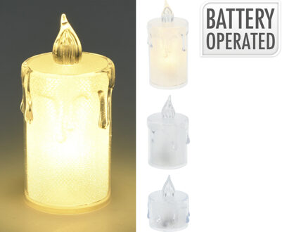 Home & Styling Kaarsjes op batterij set van 3 stuks wit