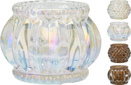 Home & Styling Kandelaar 7cm glas iriserend multi