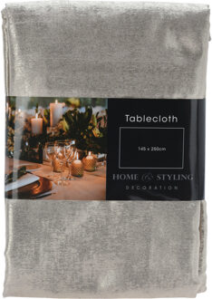 Home & Styling kerst tafellaken/tafelkleed - goud - 145 x 250 cm - rechthoekig Goudkleurig