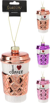 Home & Styling Kersthanger glas Koffiebeker love coffe verschillende