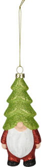Home & Styling Kersthanger gnome/dwerg/kabouter - kunststof - 12,5 cm - groene muts