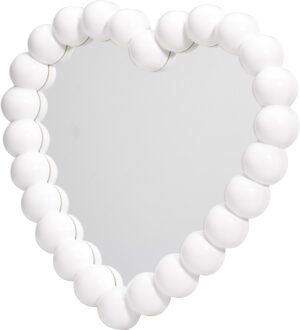 Home & Styling kinder wandspiegel - Heart - 28 x 27 cm - kunststof/glas - wit rand