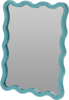 Home & Styling kinder wandspiegel - Princess - 30 x 38 cm - kunststof/glas - blauw rand