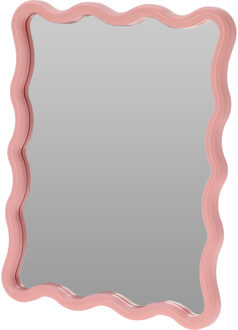 Home & Styling kinder wandspiegel - Princess - 30 x 38 cm - kunststof/glas - roze rand