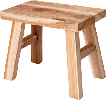 Home & Styling Krukje - teak hout - 31 x 19 x 25 cm - opstapje - krukje hout