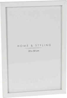 Home & Styling Kunststof fotolijst wit geschikt voor een foto van 20 x 30 cm - Fotolijsten