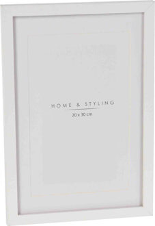 Home & Styling Kunststof fotolijst wit geschikt voor een foto van 20 x 30 cm - Fotolijsten