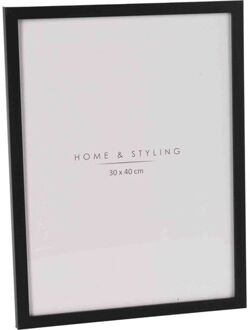 Home & Styling Kunststof fotolijst zwart geschikt voor een foto van 30 x 40 cm - Fotolijsten