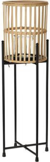 Home & Styling Lantaarn op standaard 19x19x25cm beige