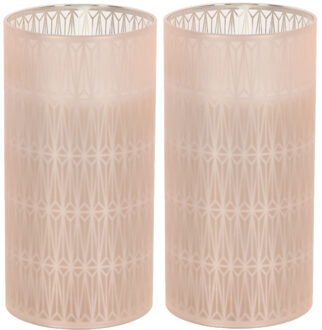 Home & Styling luxe LED kaars - 2x - in glas - warm wit - D7,5 x H15 cm - Stompkaarsen - Sfeer kaars