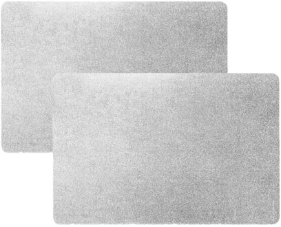 Home & Styling Luxe Tafel placemats Argenta - 6x - zilver - pvc - 43 x 28 cm