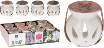 Home & Styling Oliebrander met geurwax wit