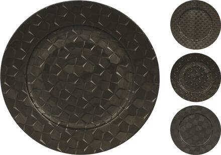 Home & Styling Onderbord 33cm kunststof zwart-grijs